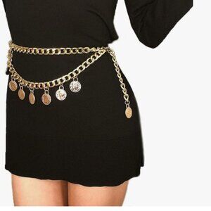 Layered Coins Waist Chain Belt